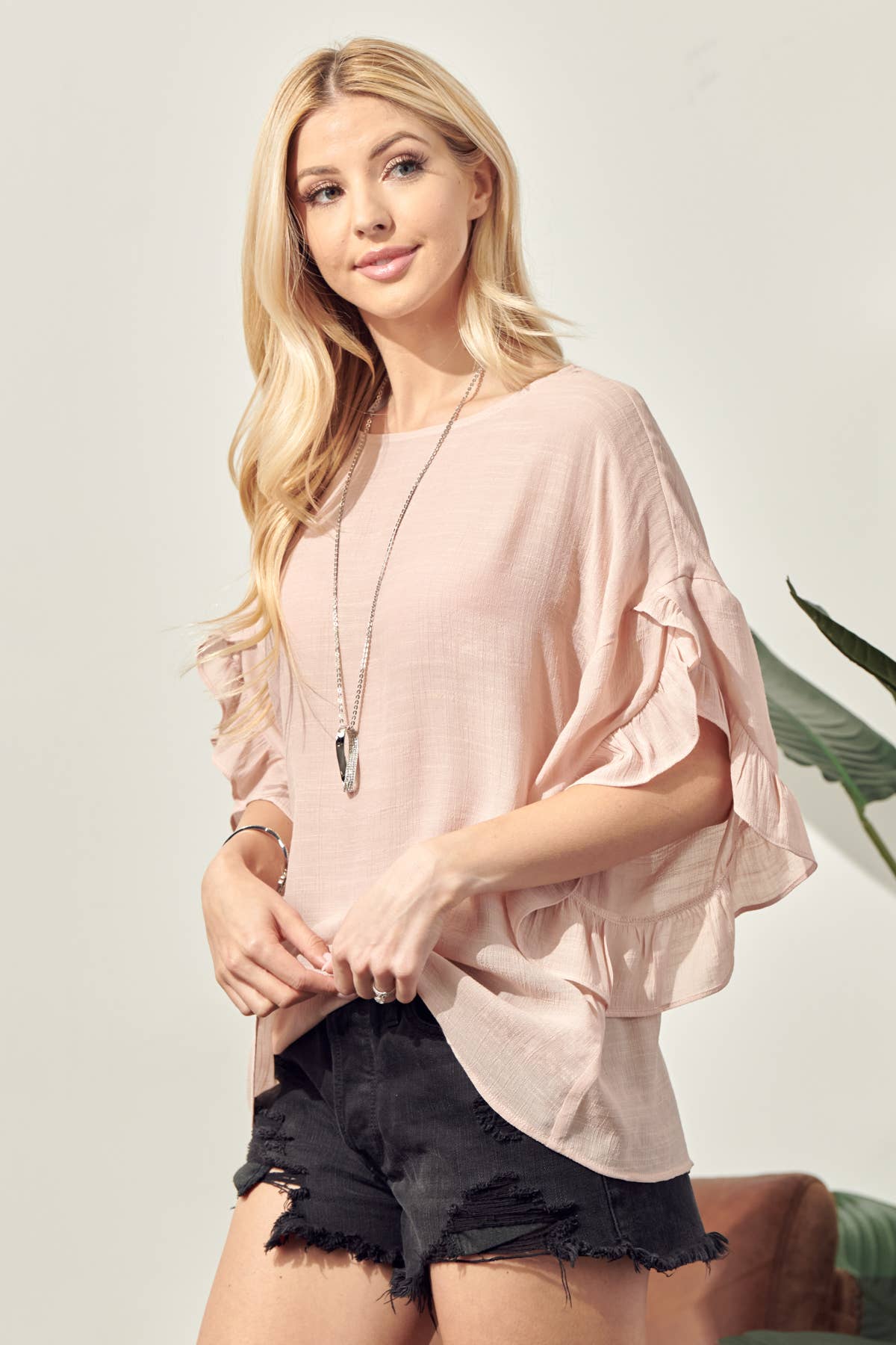 Ruffle Sleeve Blouse