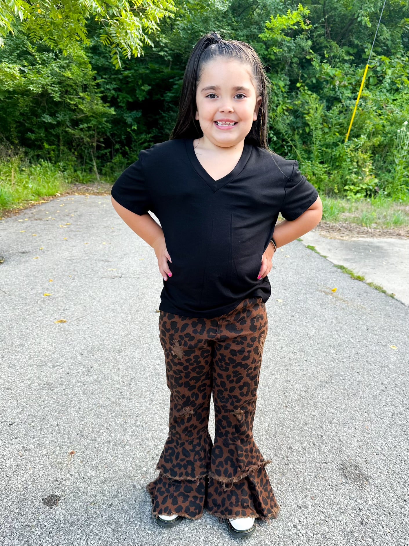 Kids Solid V Neck Top