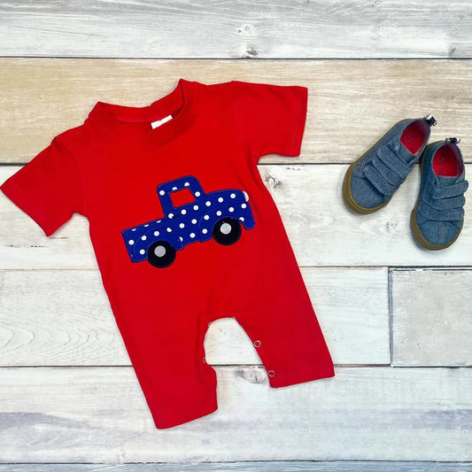 4th of July: On Our Way Infant Boys Romper