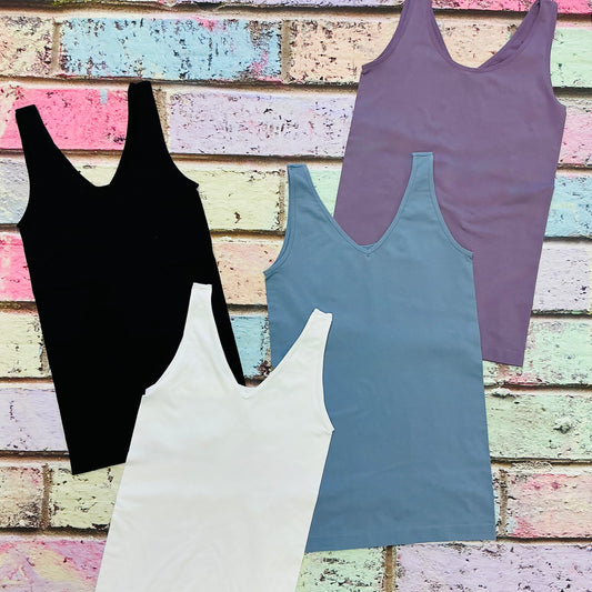 Reversible V or U Neckline Seamless Tank
