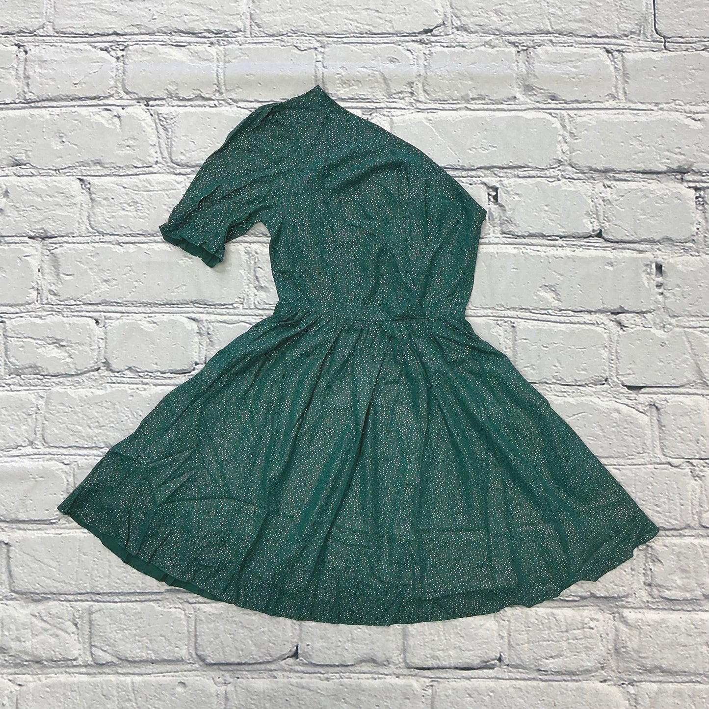 One Shoulder Polka Dot Puff Sleeve Ruffle Dress