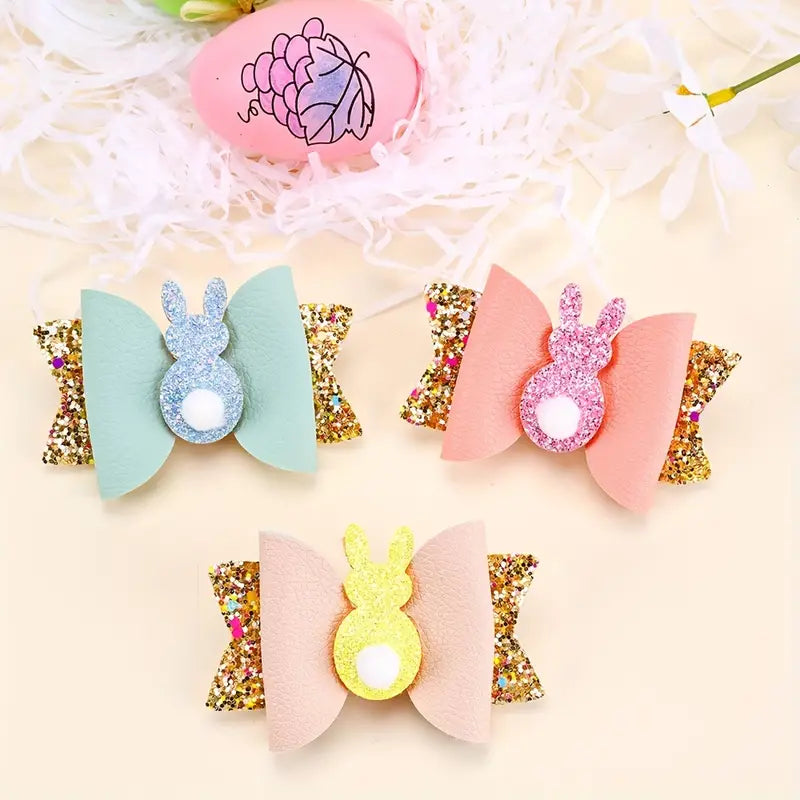 Easter Glitter Bunny Hair Clips (2 pk.) or Bows