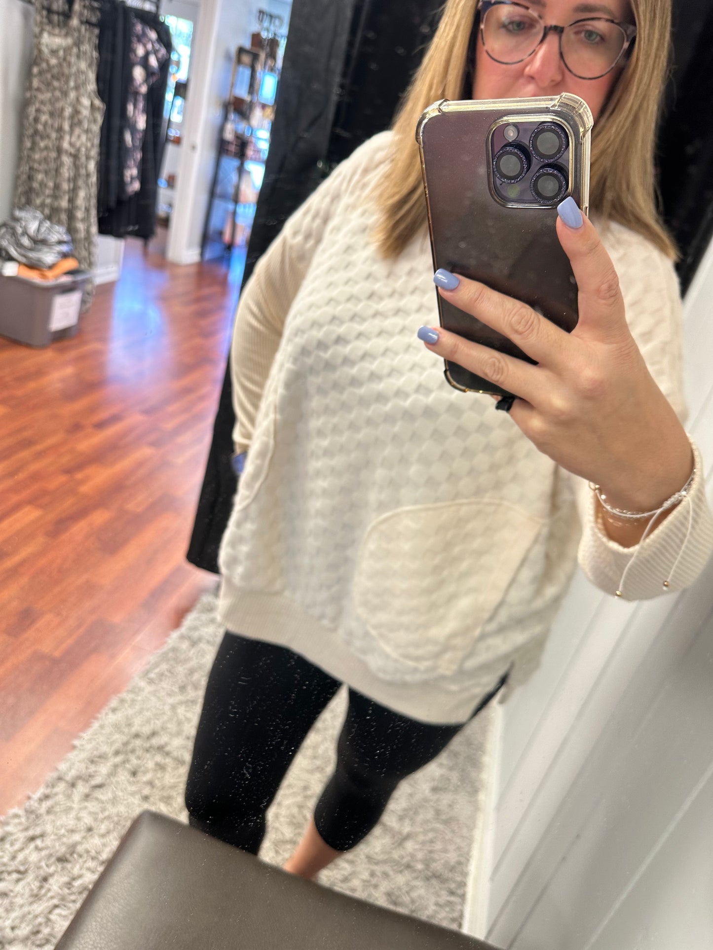 Long Sleeve With Contrast Rib Top