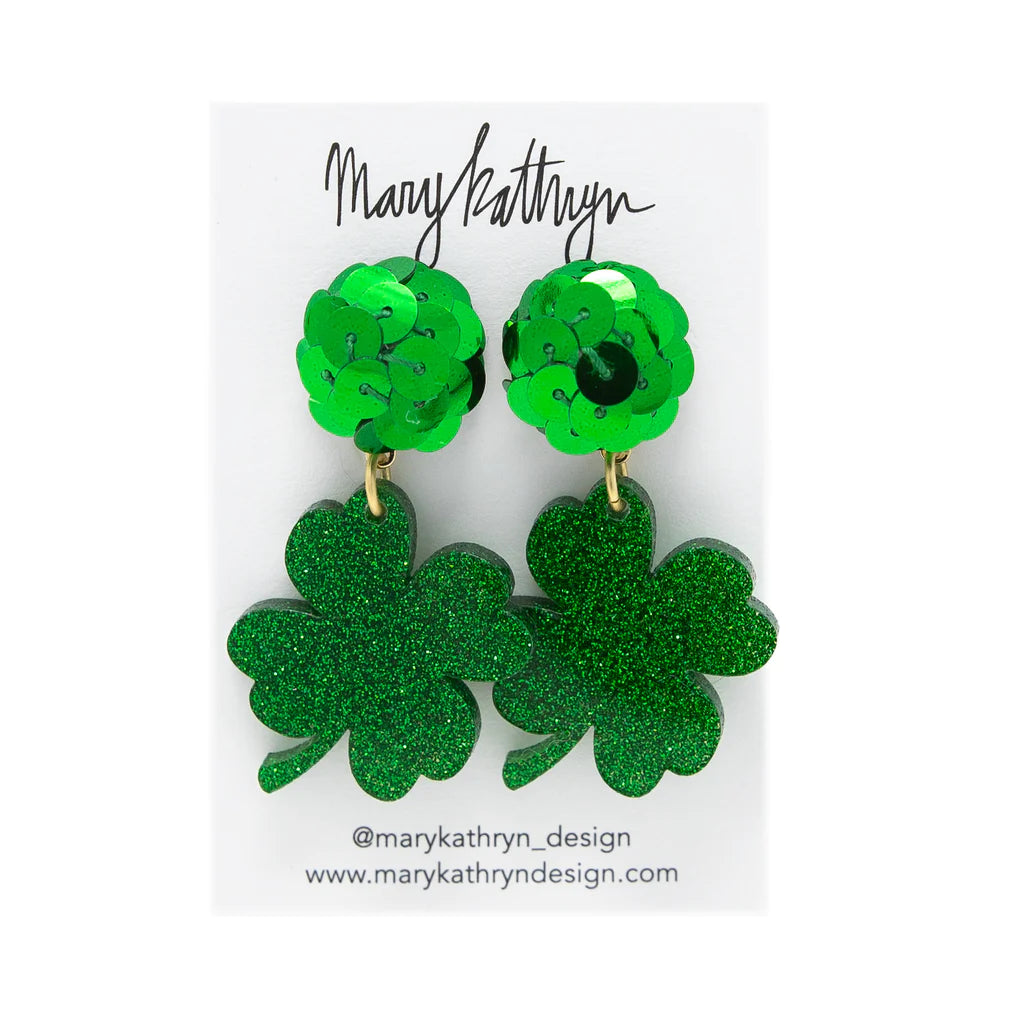 Glitter Shamrock Earrings