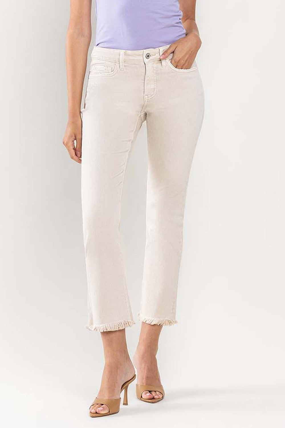 Vervet Mid Rise Cropped Straight Jeans