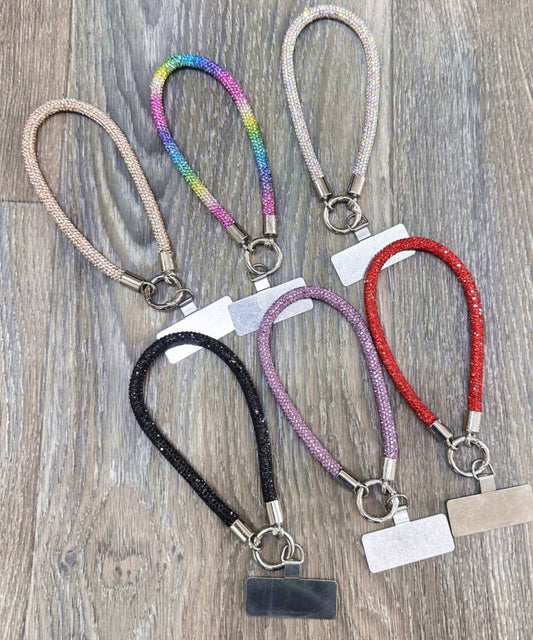 Keychain Rhinestone Wrist Strap Phone Holder