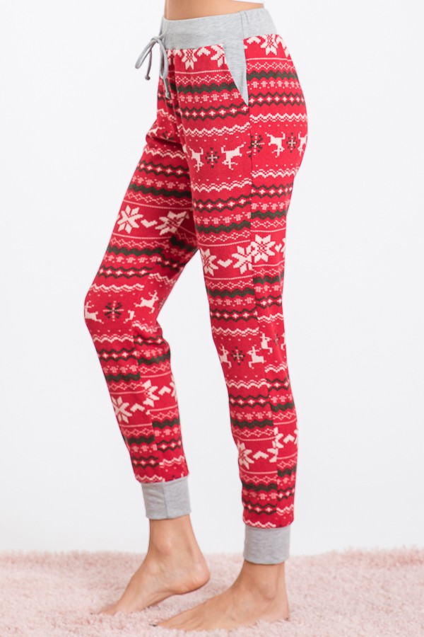 Christmas Reindeer Jogger Lounge Pants