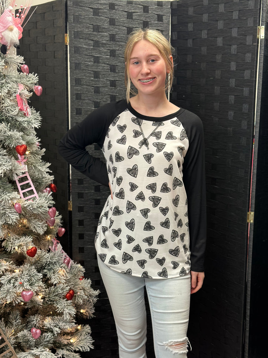 Solid and Heart Top with Stitch Locke & Key Boutique