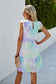 Sleeveless Round Neck Ruffle Tie Dye Babydoll Dress