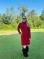 Knit Solid Turtleneck Midi Sweater Dress