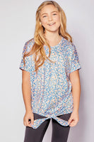 Kids Size Leopard Print Tie Top