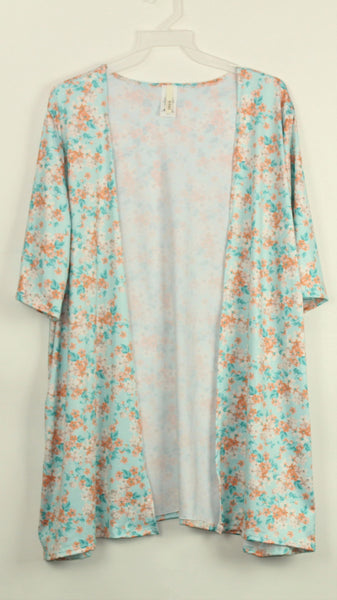Kids Size Flower Print Cardigan