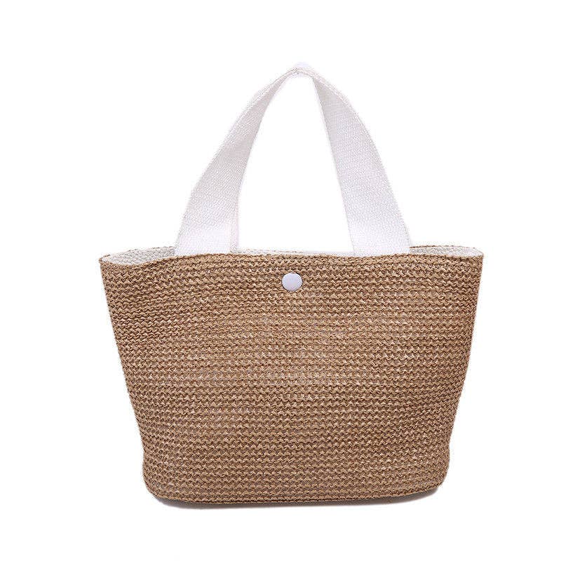 Simple Woven Straw Handbag