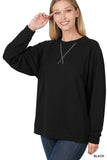 French Terry Raglan Sleeve Round Neck Pullover