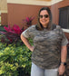 Drop Shoulder Camo Top