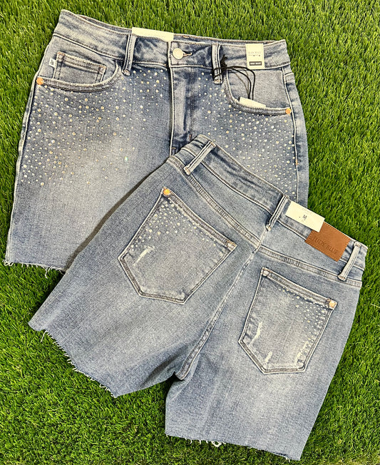 Judy Blue High Waist Rhinestone Shorts