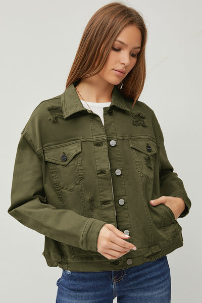 Oversized Distressed Jacket by Risen