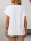 Solid Color Short-Sleeve Hollow-Out Top