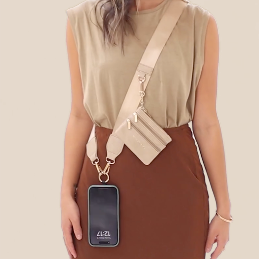 Clip & Go Phone Lanyard with Wallet - Neutral Collection