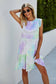 Sleeveless Round Neck Ruffle Tie Dye Babydoll Dress