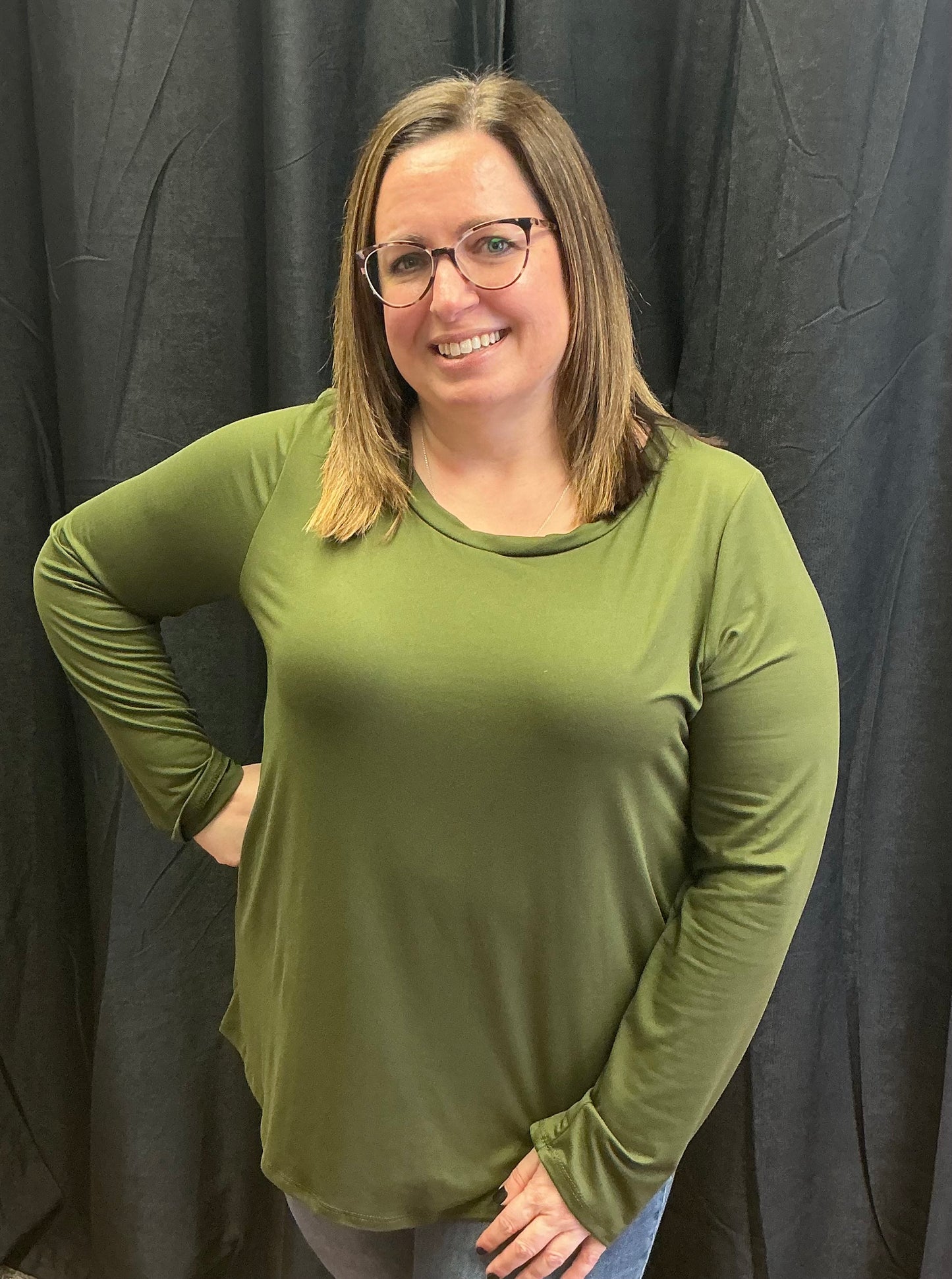 Olive Long Sleeve Top