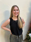 Sleeveless Front Neck Pleat Top *FINAL SALE*