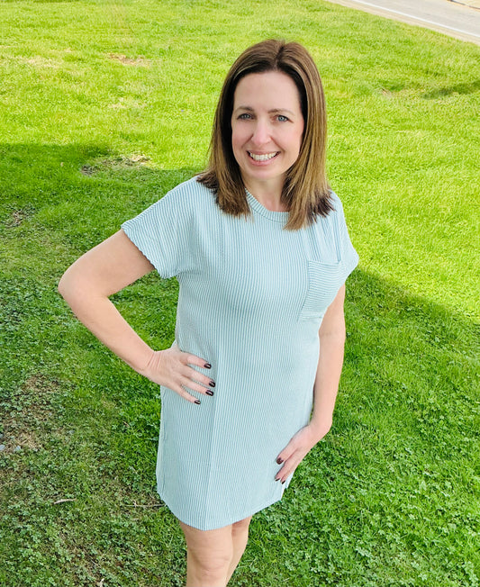 Summer Casual T-shirt Short-sleeved Dress (With Pockets)
