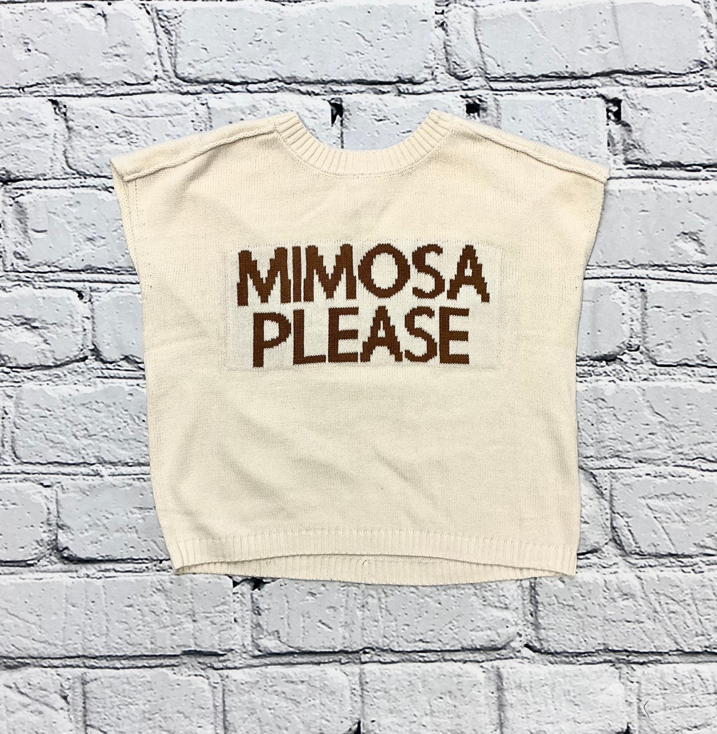 Mimosa Please Short Sleeve Pullover Sweater