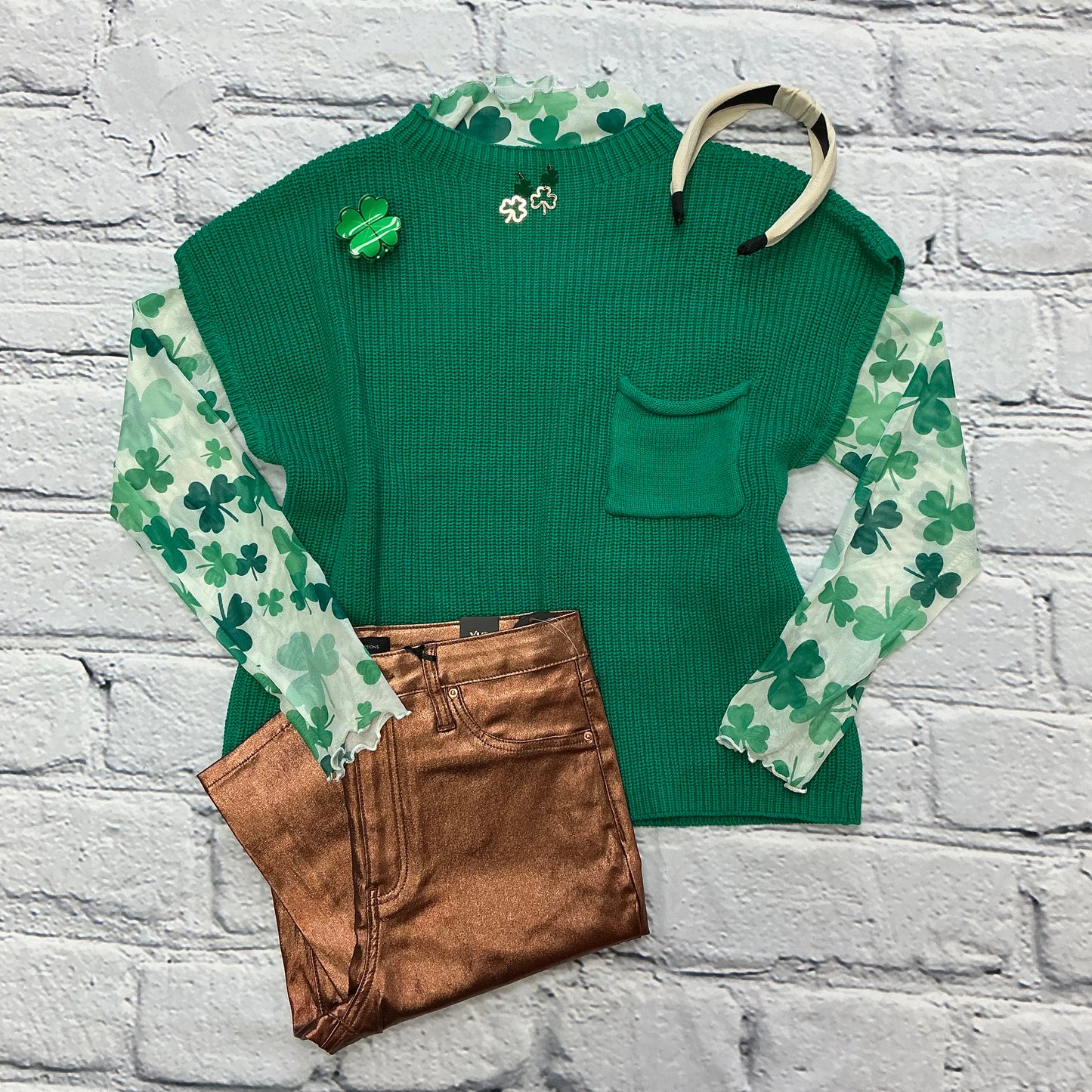 Mock Neck Short Sleeve Sweater