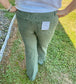 Acid Washed Frayed Cutoff Hem Straight Wide Pants