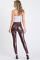 Faux Leather Slim Fit Leggings in Burgundy