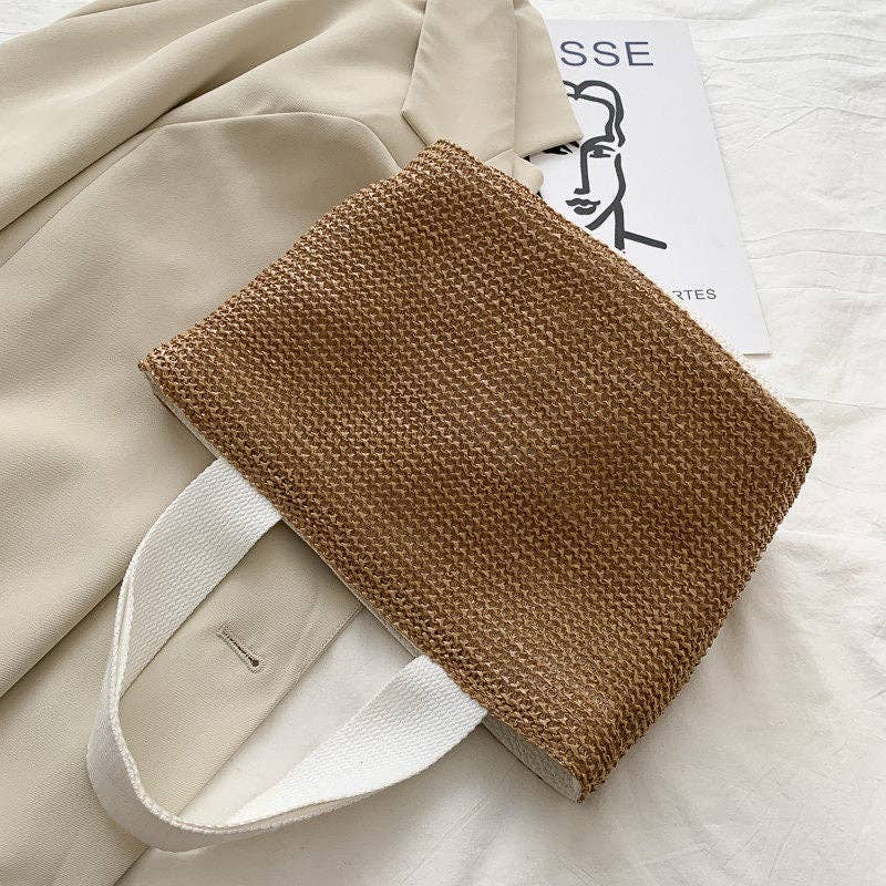 Simple Woven Straw Handbag