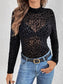 Sheer Mesh Mock Neck Top