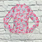 Slim Fit Floral Mesh Long Sleeve Mock Neck Top