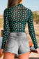 Fashion St Patrick Shamrock Long Sleeve Mesh Bodysuit