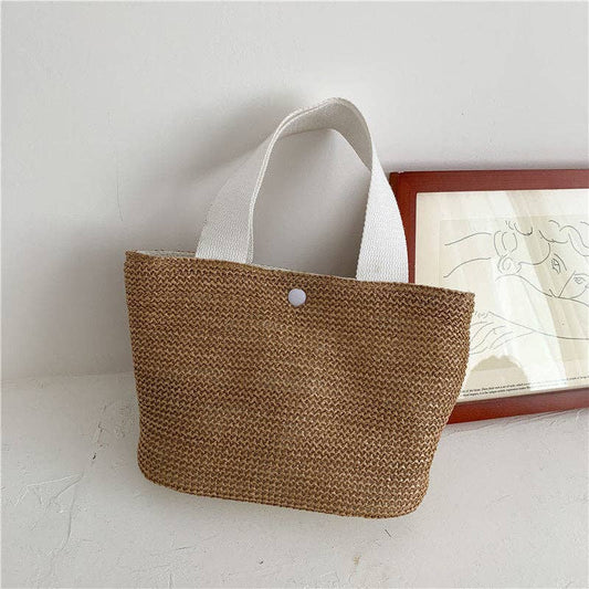 Simple Woven Straw Handbag