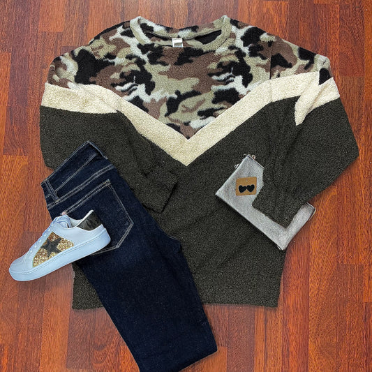 Camo Plush Pullover