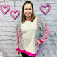 Long Sleeve Stripe Color Block Top