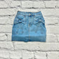 Acid Wash Bowknot High Waist Denim Skirt