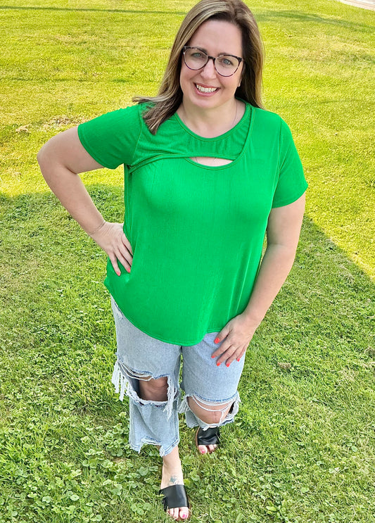 Short Sleeves Top With Asymmetrical Cutout