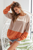 Out Brushed Terry Knit Color Block Sweatshirt