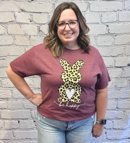 Be Hoppy Leopard Bunny T-Shirt
