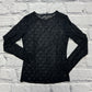 Black Mesh Bow Pattern Long Sleeve Top