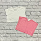 Soft Melange V-Neck Drop Shoulder Cropped Top