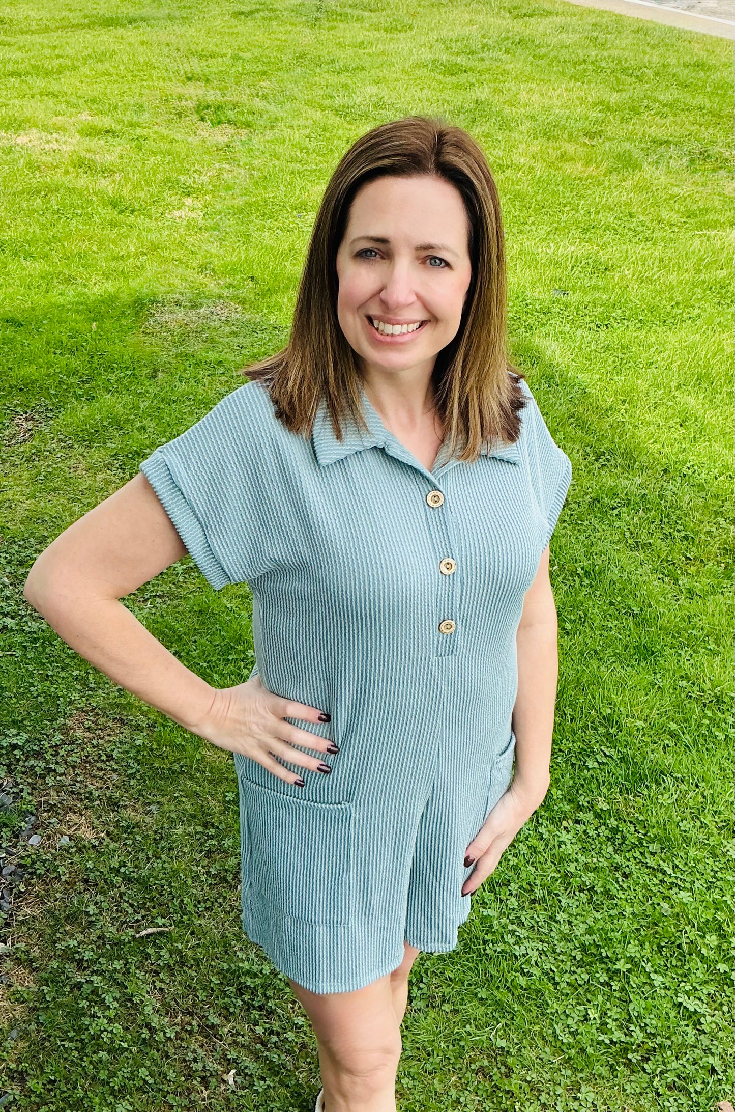 Basic Collar Solid Romper