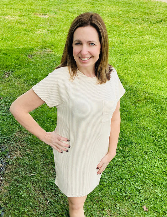 Summer Casual T-shirt Short-sleeved Dress (With Pockets)