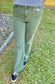 Acid Washed Frayed Cutoff Hem Straight Wide Pants