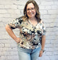 Dolman with Ruffled Multi Color Floral Top