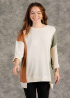 Sew In Love - Ivory/Olive Boxy Top