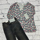 3/4 Sleeve Animal Print Knit Top